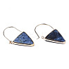 Natural Sodalite Triangle Dangle Hoop Earrings G-S359-363B-3