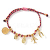 Bohemian 304 Stainless Steel & Brass Charm Bracelets GB2498-1-1