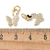 Brass Micro Pave Clear Cubic Zirconia Pendants KK-Q031-46G-03-3
