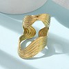 Ion Plating(IP) 304 Stainless Steel Open Cuff Ring for Women RJEW-M025-03G-2