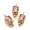 Real 18K Gold Plated Brass Micro Pave Cubic Zirconia Links Connectors ZIRC-L100-009G-06-1