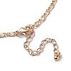 Glass Flat Round Lariat Necklace with Brass Chains NJEW-A015-16KCG-3