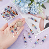 20Pcs Chakra Theme Natural Gemstone Pendant Decorations HJEW-BBC0001-01-3