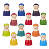 Rainbow Wooden Peg Dolls WOOD-WH0098-53-1