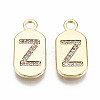 Brass Micro Pave Clear Cubic Zirconia Pendants KK-S360-052Z-NF-1