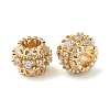 Rack Plating Brass with Cubic Zirconia European Beads KK-M269-16G-2