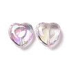 UV Plating Rainbow Iridescent Acrylic Beads PACR-H001-10-3