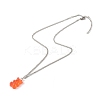 Transparent Resin Bear Pendant Necklaces NJEW-JN03503-2
