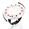 Adjustable Alloy & Iron & Rhinestone Bezel Cup Ring Base with Rotatable Tray MAK-T012-10S-4