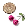 6Pcs 6 Colors Dyed Synthetic Turquoise Skull Cherry Pendants PALLOY-JF04110-3