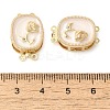 Brass Micro Pave Clear Cubic Zirconia with Enamel Box Clasps KK-G505-02G-3