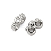 Brass Micro Pave Clear Cubic Zirconia Spacer Bars KK-P302-21A-P-2