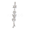 Brass Micro Pave Clear Cubic Zirconia Pendants KK-D101-01C-P-1