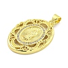 Rack Plating Brass Micro Pave Clear Cubic Zirconia Pendants KK-B091-21G-04-2