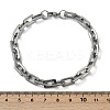 Tarnish Resistant Rectangle 201 Stainless Steel Chain Bracelets LS-BJEW-N240-06P-5