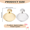 2 Pairs 2 Colors Alloy Flat Round Stud Earrings EJEW-LP0001-80-2