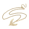 304 Stainless Steel Micro Pave Clear Cubic Zirconia Pendant Necklaces for Women NJEW-Z103-01G-07-4