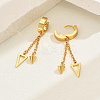 Fashionable Retro Geometric Cone Triangle Tassel 201 Stainless Steel Hoop Earrings JW1667-3