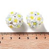 Luminous Polymer Clay Rhinestone Flower Beads RESI-C048-01-5