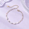 Natural Cultured Freshwater Pearl Beads Link Bracelets BJEW-JB13360-1