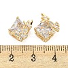 Rack Plating Brass Micro Pave Clear Cubic Zirconia Beads KK-F089-35G-01-3