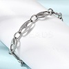 304 Stainless Steel Oval Link Chain Bracelets for Women Men BJEW-L720-03P-1