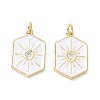 Brass Micro Pave Clear Cubic Zirconia Pendants ZIRC-Z019-44D-NR-2