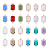 24Pcs 12 Colors Alloy Faceted Glass Connector Charms FIND-FI0001-08B-1