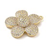 Rack Plating Brass Micro Pave Clear Cubic Zirconia Pendants KK-G515-63G-02-2