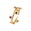304 Stainless Steel Rhinetsone Open Cuff Rings for Women X-RJEW-K301-07G-01-4