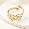 304 Stainless Steel Adjustable Open Cuff Rings for Women RJEW-U062-01E-G-2