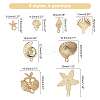CHGCRAFT 32Pcs 8 Style Alloy Stud Earring Findings FIND-CA0003-26-2