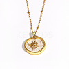 Brass & Epoxy Resin Glitter Powder Pendant Necklaces for Women WG08644-05-1