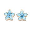 Rack Plating Alloy Enamel Pendants ENAM-N056-365KCG-04-1