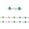 Cube & Round Glass & ABS Imitation Pearl Beaded Chains CHS-P016-43G-02-2