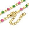 Brass Enamel Column Link Chain Necklaces NJEW-H039-10A-03G-1