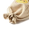 12Pcs 12 Styles Easter Egg Chick Rabbit Printed Rectangle Burlap Cloth Packing Pouches ABAG-U006-01-5