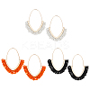 3 Pairs 3 Colors Glass Seed Woven Beads Hoop Earrings EJEW-AN0003-74-1