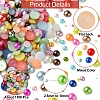 1298Pcs 5 Styles ABS Plastic Imitation Pearl Cabochons SACR-YW0001-66-3