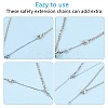 3Pcs 3 Style Rhodium Plated 925 Sterling Silver Chain Extender FIND-SZ0001-74P-4
