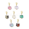Cat Head Glass Pendants Decorations HJEW-JM03609-2