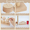 5-Slot PU Leather Round Tiered Ring Organizer Display Stands with Wooden Base RDIS-WH0001-39A-3