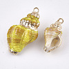 Spray Painted & Electroplate Spiral Shell Pendants SSHEL-T010-07E-2