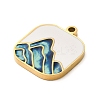 Ion Plating(IP) 304 Stainless Steel Enamel Pendants X-STAS-Q301-13G-2