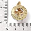 Brass Micro Pave Cubic Zirconia with Glass Pendents KK-Q815-01G-06-3