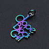 Ion Plating(IP) 201 Stainless Steel Pendants STAS-N090-T859-1