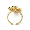 Cubic Zirconia Symbol # Open Cuff Ring RJEW-P046-01G-04-2