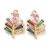 Brass Micro Cubic Zirconia Pendants KK-Q789-24G-1