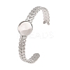 304 Stainless Steel Leaf Cuff Bangle Making STAS-F366-10A-P-1