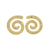 Brass Micro Pave Clear Cubic Zirconia Stud Earrings EJEW-H158-07A-G-4